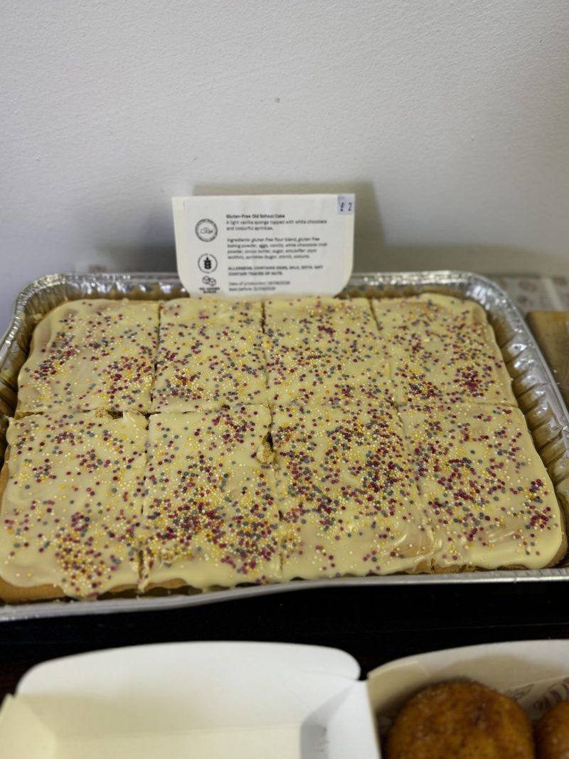 Gluten-Free Old School Cake – Vanilla Sponge with White Chocolate & Sprinkles - Image 4