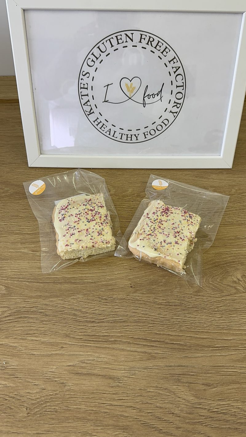 Gluten-Free Old School Cake – Vanilla Sponge with White Chocolate & Sprinkles - Image 2