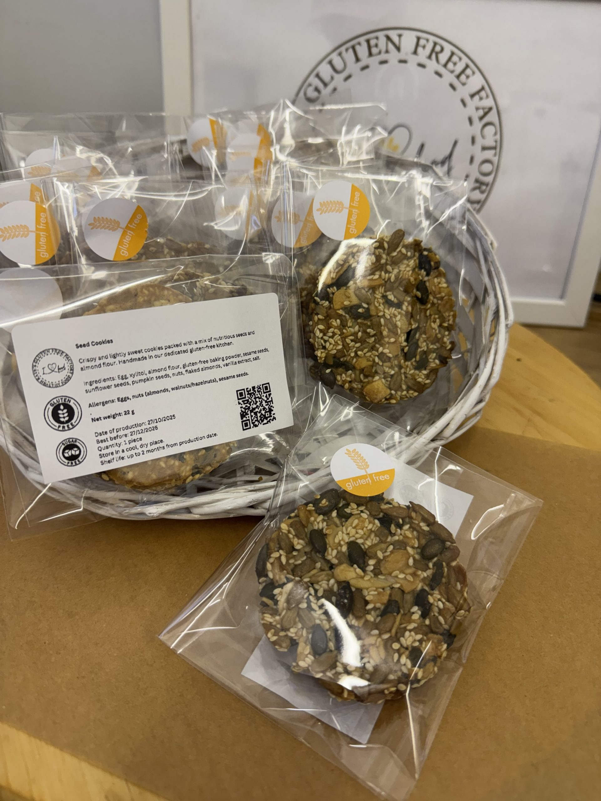 Gluten-Free Seed Cookie (Dairy Free) – Wholesale Pack (25 pcs) - Image 2