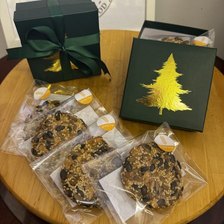 Gluten Free Cookie Christmas Gift Box – 4 Seed & Almond Cookies, Dairy Free, No Added Sugar, Individually Wrapped